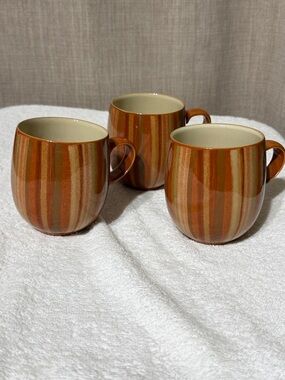 Denby Fire Stripes Set of 3 Mugs